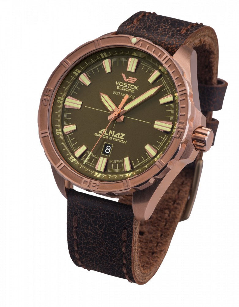 p�nske hodinky Vostok-Europe ALMAZ bronze line NH35A/320O516