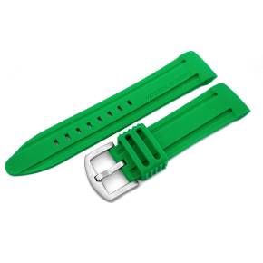 silikónový remienok zelený s oceľovou matnou prackou na model ANCHAR