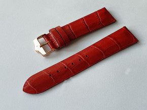 kožený remienok červený na dámske hodinky Rocket N-1 lady s pozlátenou prackou