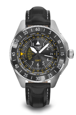 pánske letecké hodinky AVIATOR model Airacobra GMT  V.1.37.0.307.4