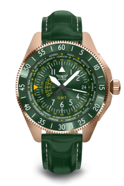 pánske letecké hodinky AVIATOR model Airacobra GMT  V.1.37.2.309.4