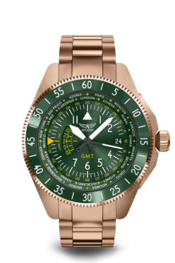 pánske letecké hodinky AVIATOR model Airacobra GMT  V.1.37.2.309.5