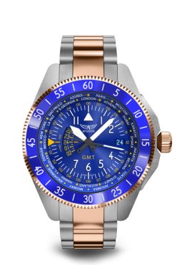 pánske letecké hodinky AVIATOR model Airacobra GMT  V.1.37.3.308.5