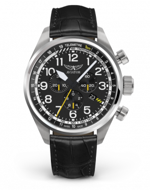 pánske letecké hodinky AVIATOR model Airacobra P45 chrono  V.2.25.0.169.4