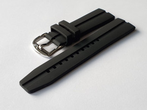 silikónový remienok čierny s oceľovou lesklou prackou na model EXPEDITION Compact  VK64/592A559