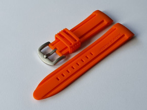 silikónový remienok oranžový s oceľovou matnou prackou na model ANCHAR