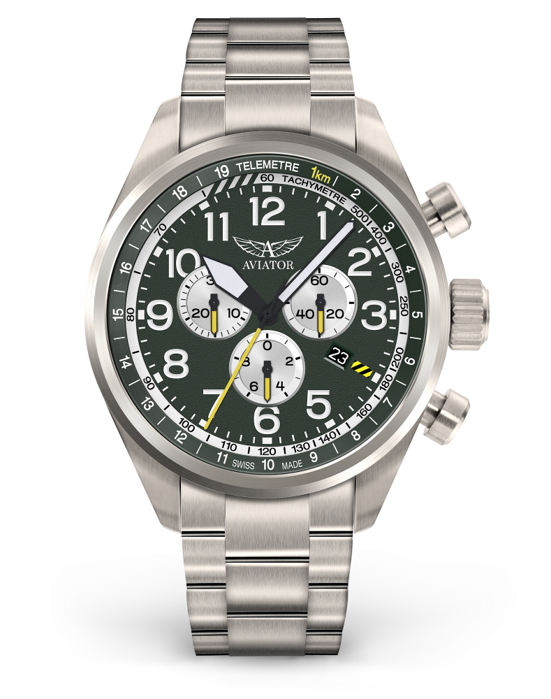 pánske letecké hodinky AVIATOR model Airacobra P45 chrono  V.2.25.7.171.5