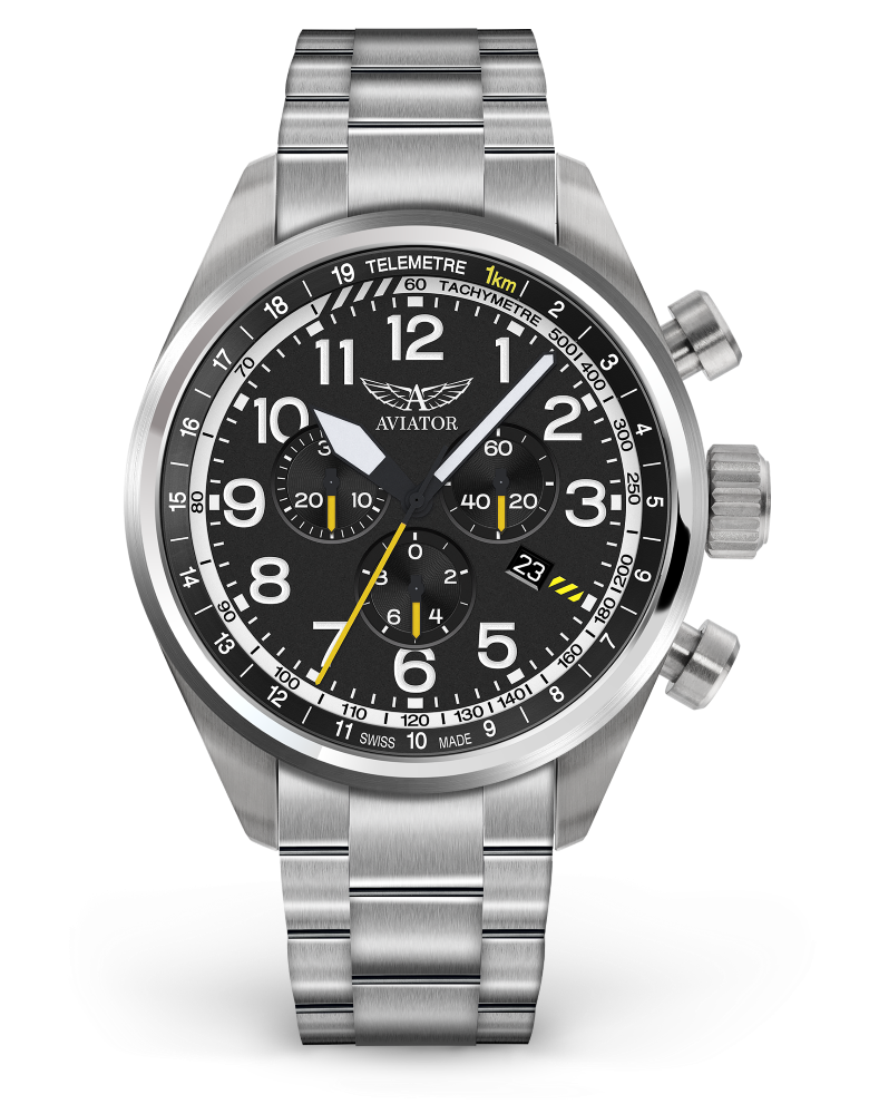 pánske letecké hodinky AVIATOR model Airacobra P45 chrono  V.2.25.0.169.5