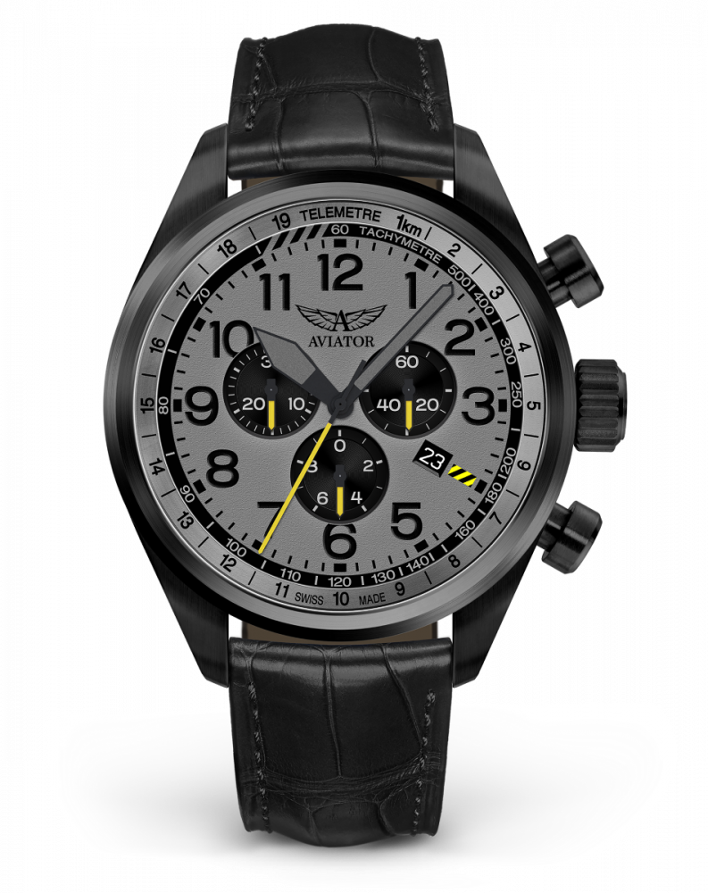 pánske letecké hodinky AVIATOR model Airacobra P45 chrono  V.2.25.5.174.4