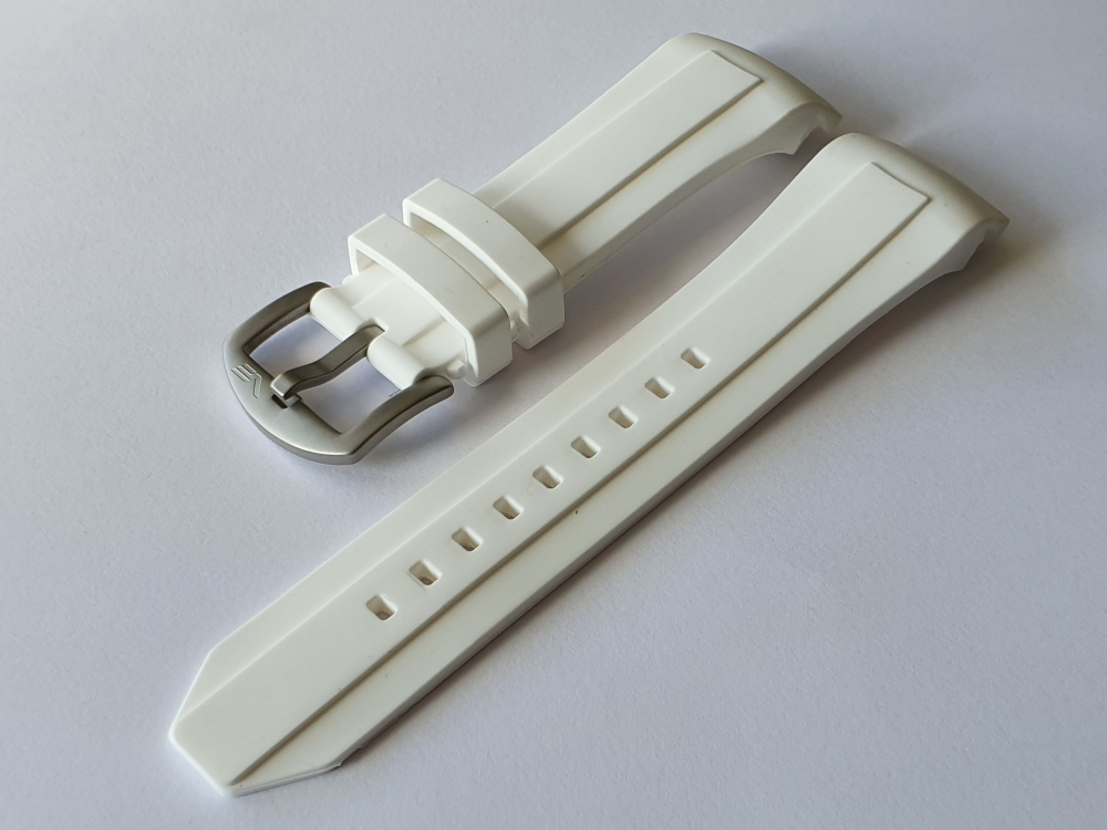 silikónový remienok biely na model  EKRANOPLÁN 2432.01-5452109 s oceľovou matnou prackou