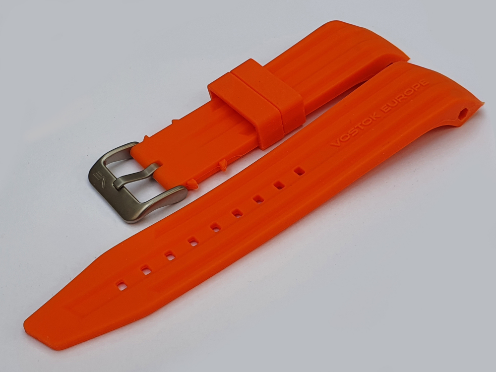 silikónový remienok oranžový na model MRIJA NH35A/5555233 s oceľovou matnou prackou